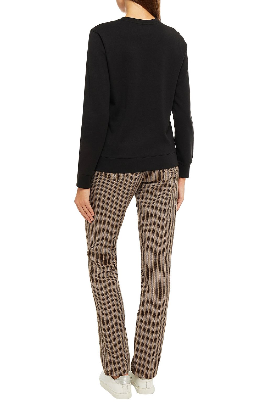 A.P.C. Striped cotton and linen-blend straight-leg pants