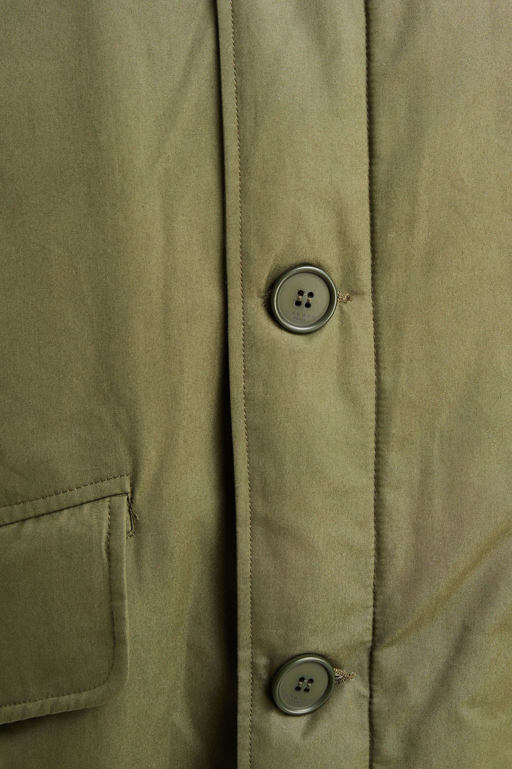 SANDRO Minimal faux shearling-lined cotton parka