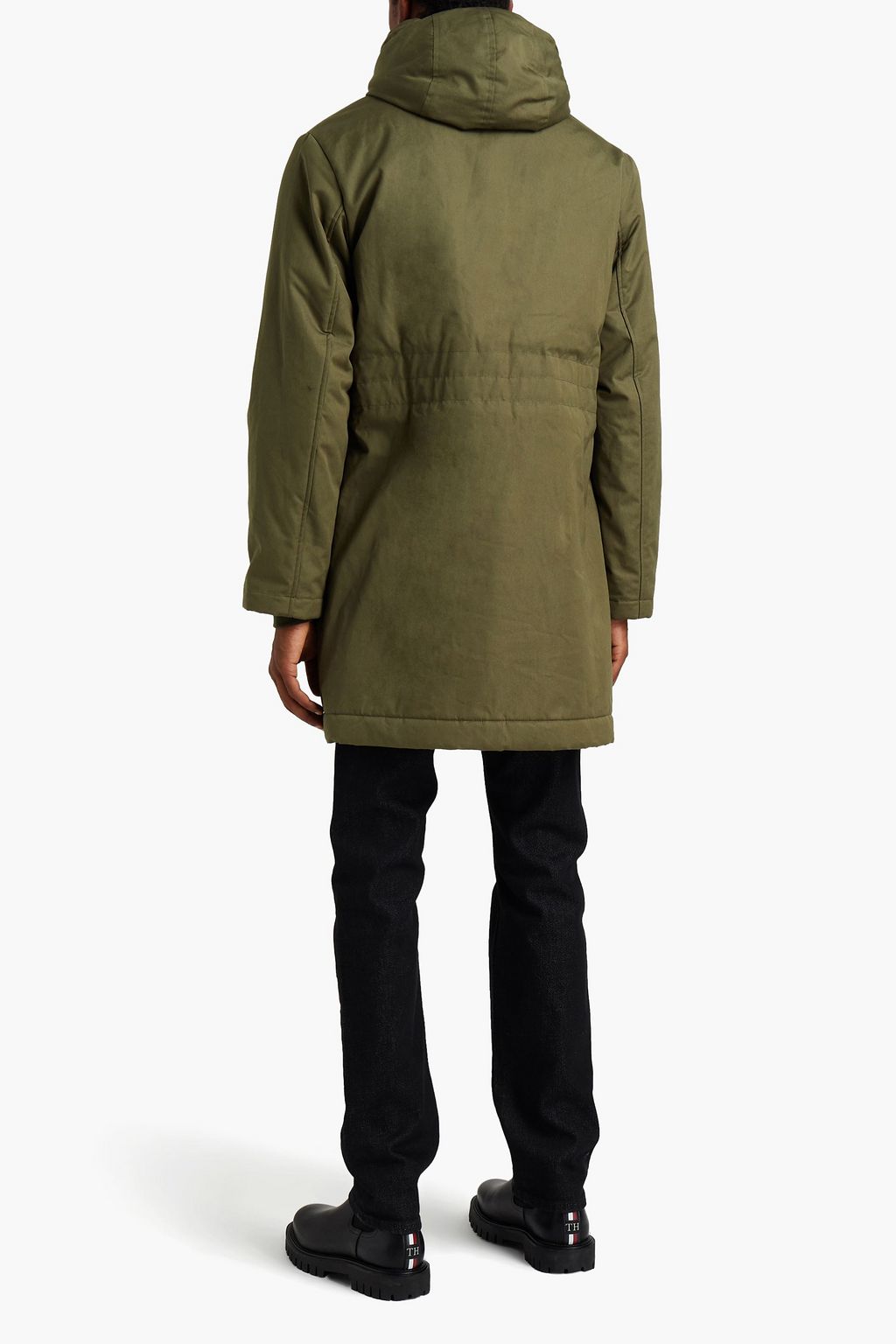 SANDRO Minimal faux shearling-lined cotton parka