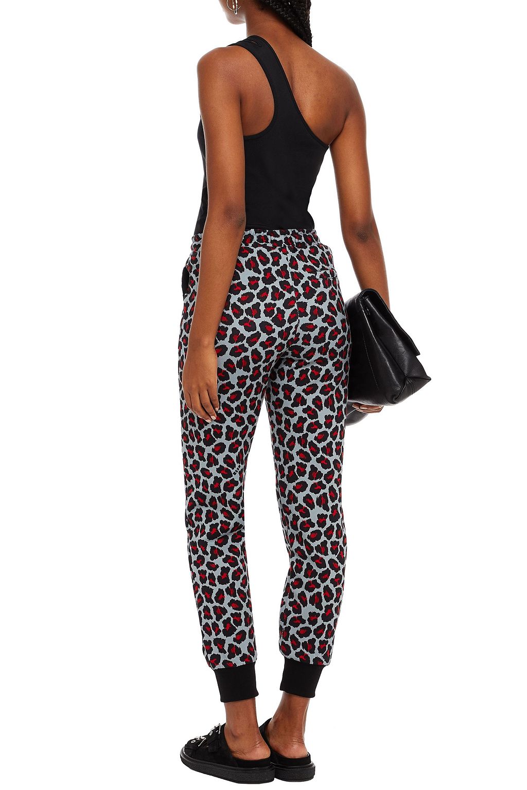 MSGM Leopard-print cotton-fleece track pants