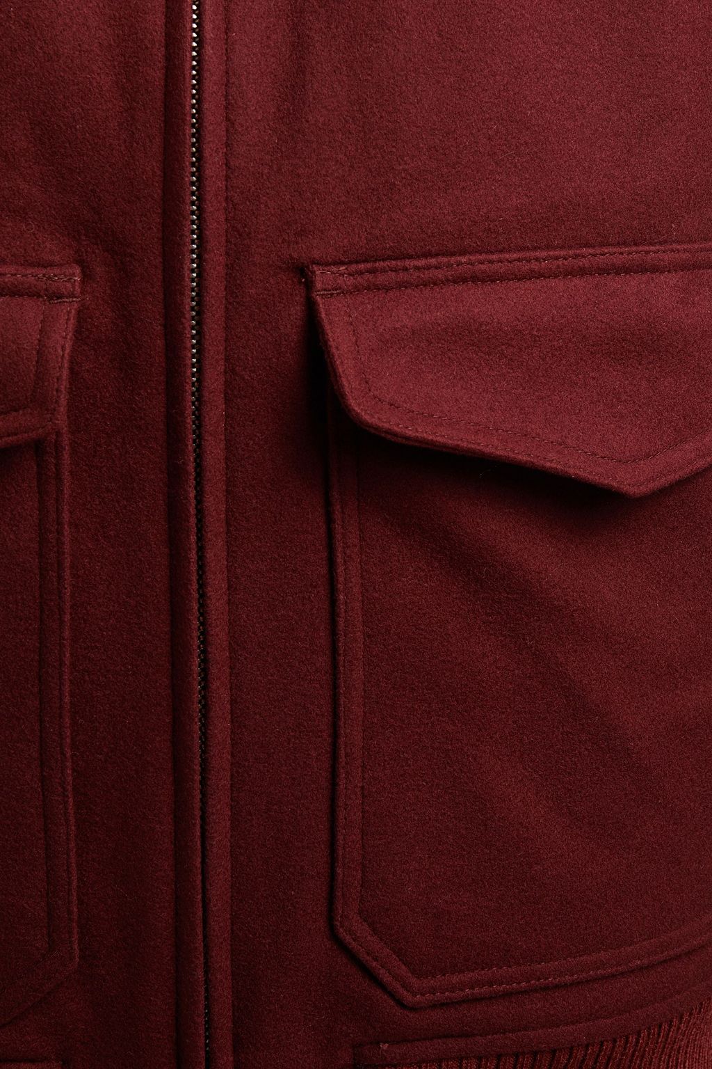 SANDRO Aviator shearling-trimmed wool-blend felt jacket