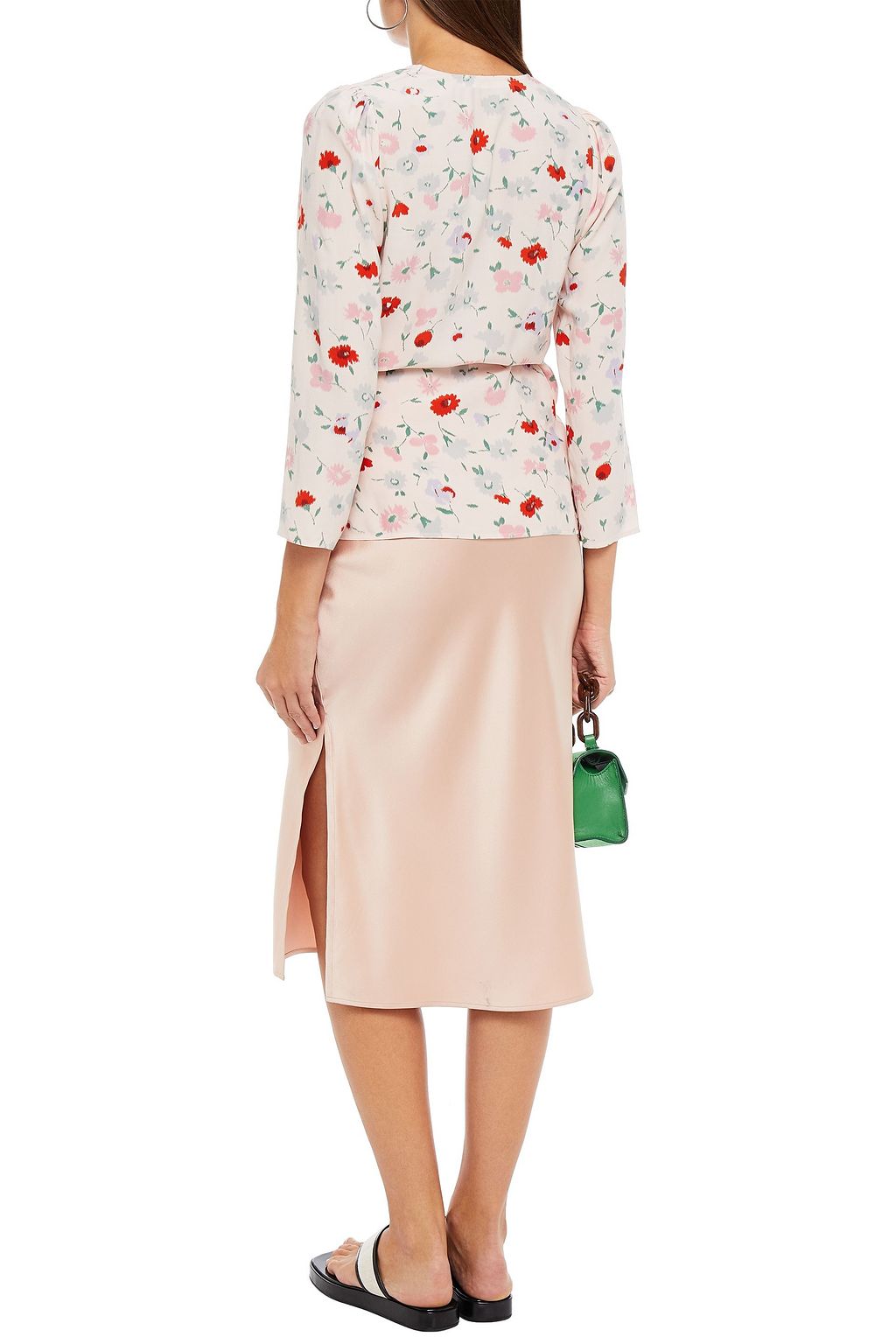 SAMSØE Φ SAMSØE Britt polka-dot crepe de chine wrap blouse