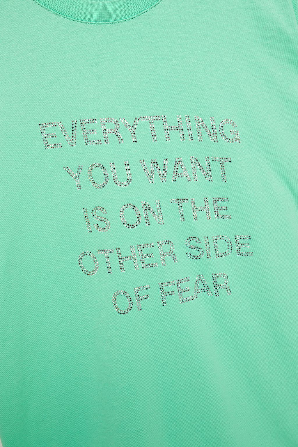 MSGM Crystal-embellished cotton-jersey T-shirt
