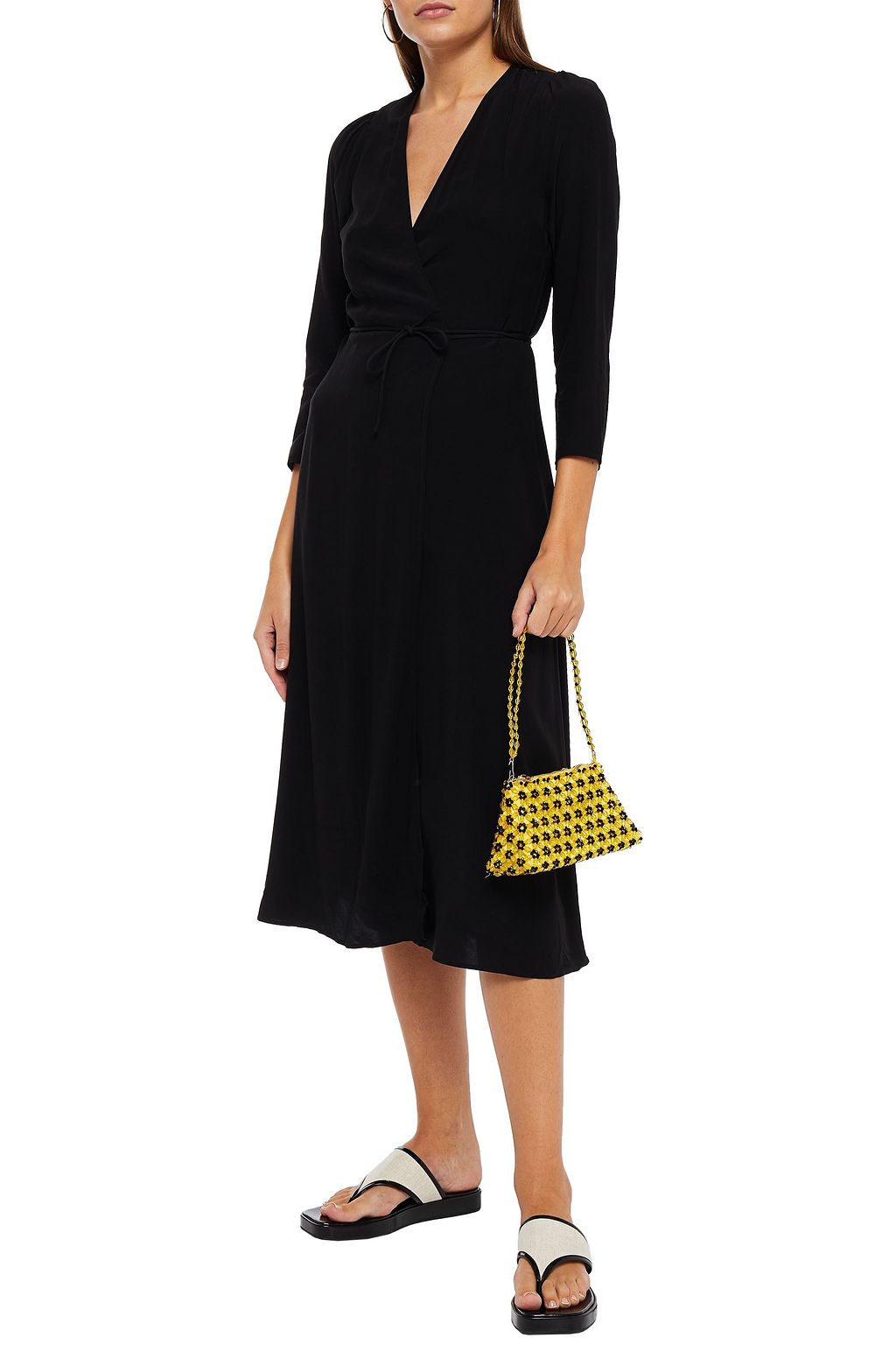SAMSØE Φ SAMSØE Crepe de chine midi wrap dress