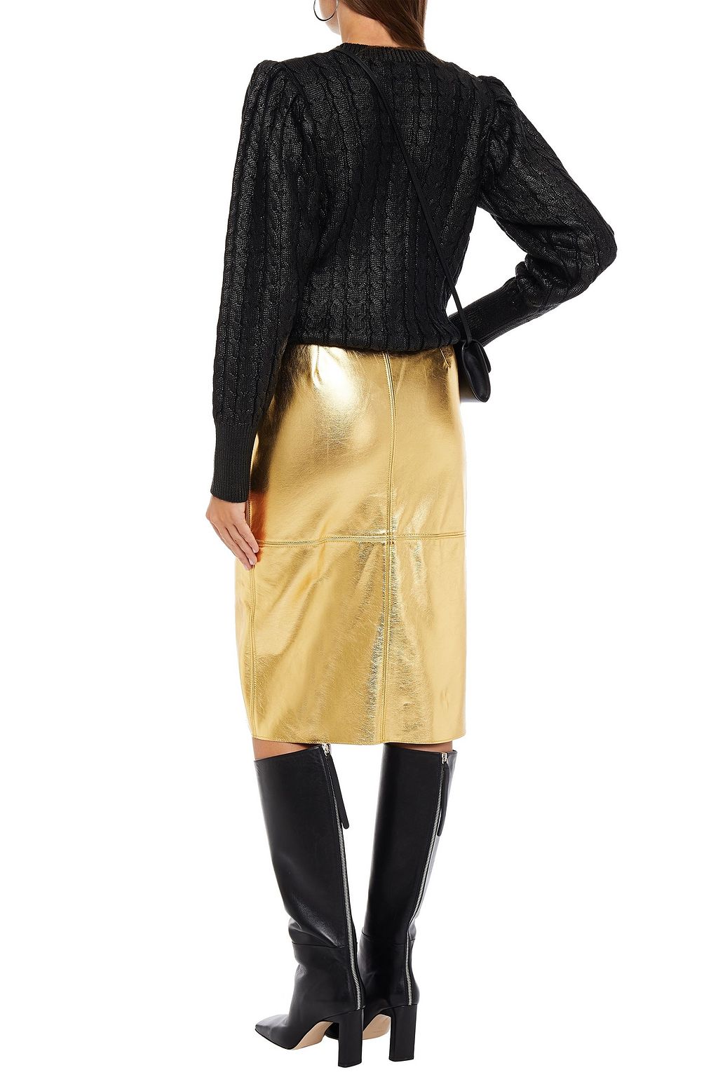 MSGM Coated cable-knit wool-blend sweater