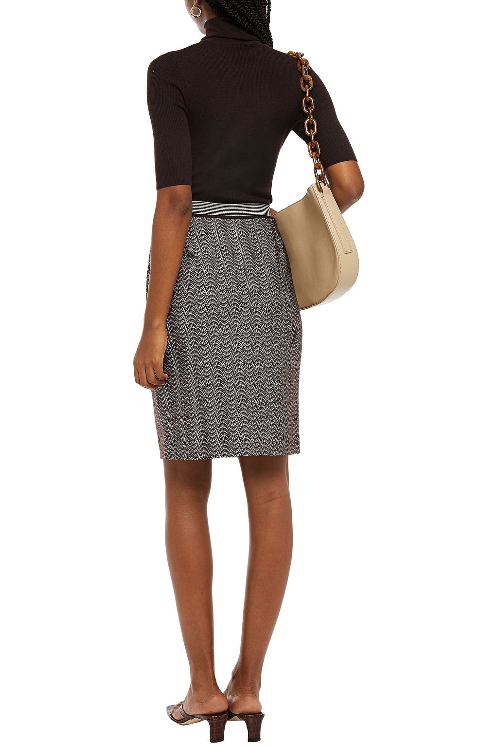 MISSONI Crochet-knit wool-blend skirt