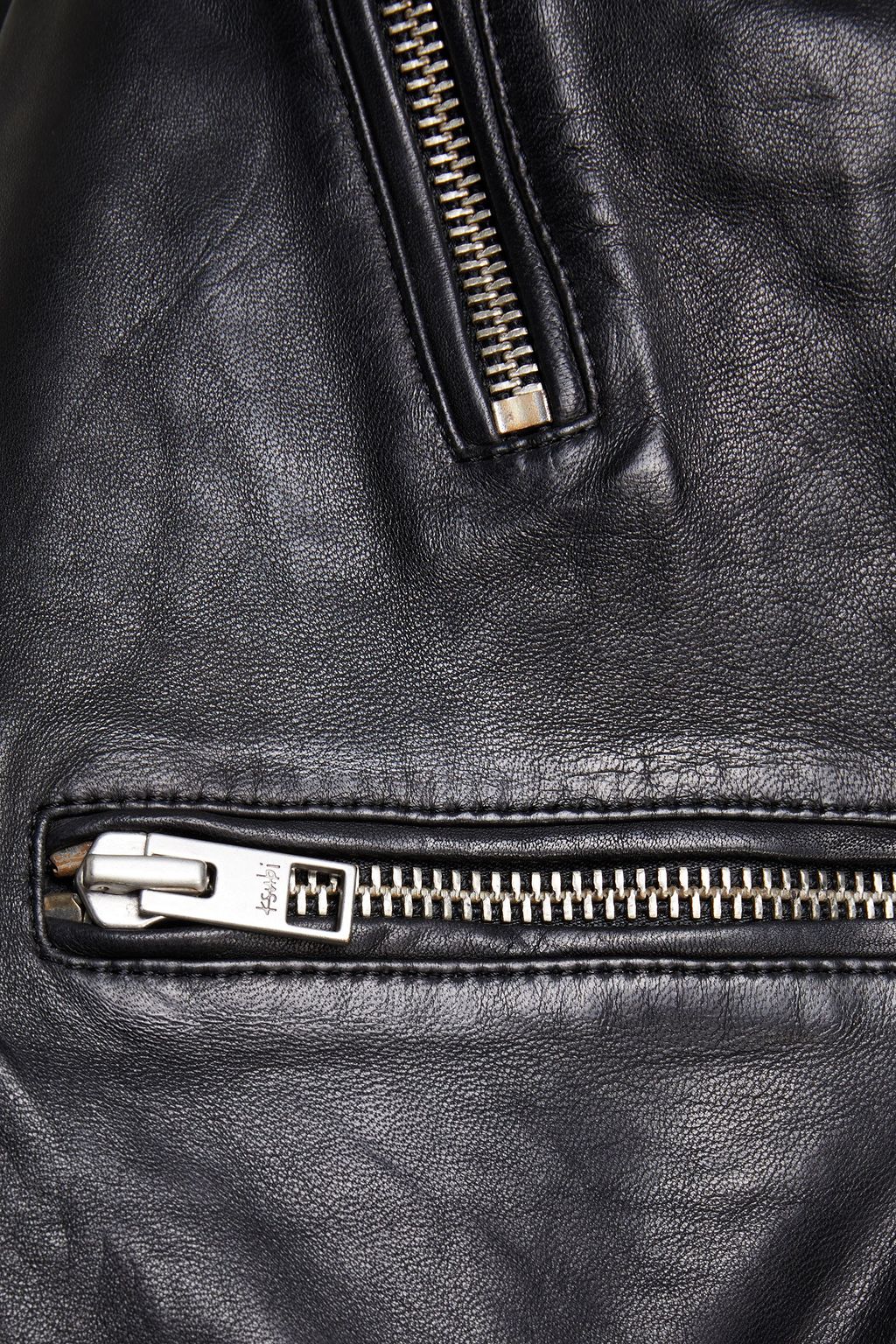 KSUBI Loathing leather biker jacket