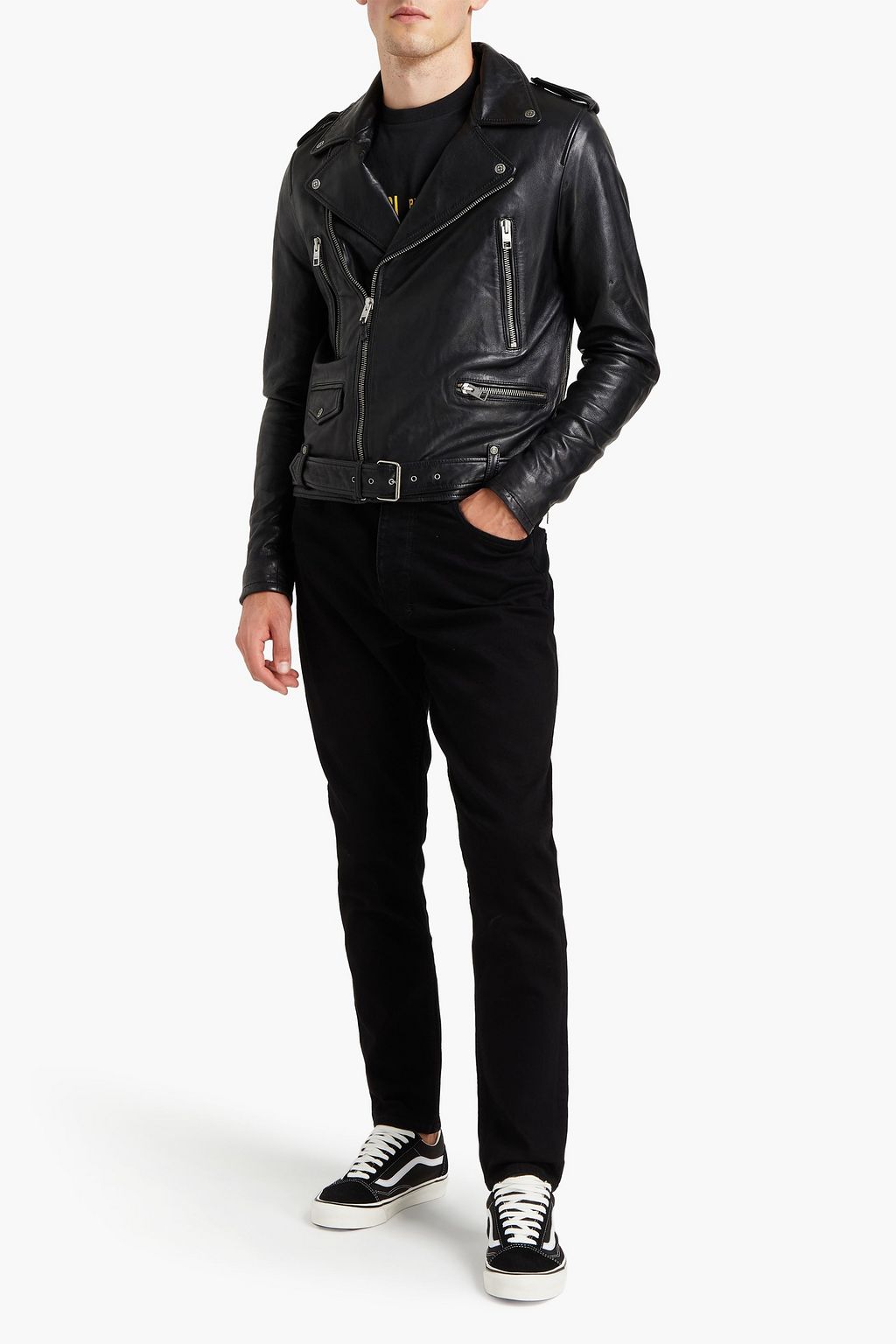 KSUBI Loathing leather biker jacket