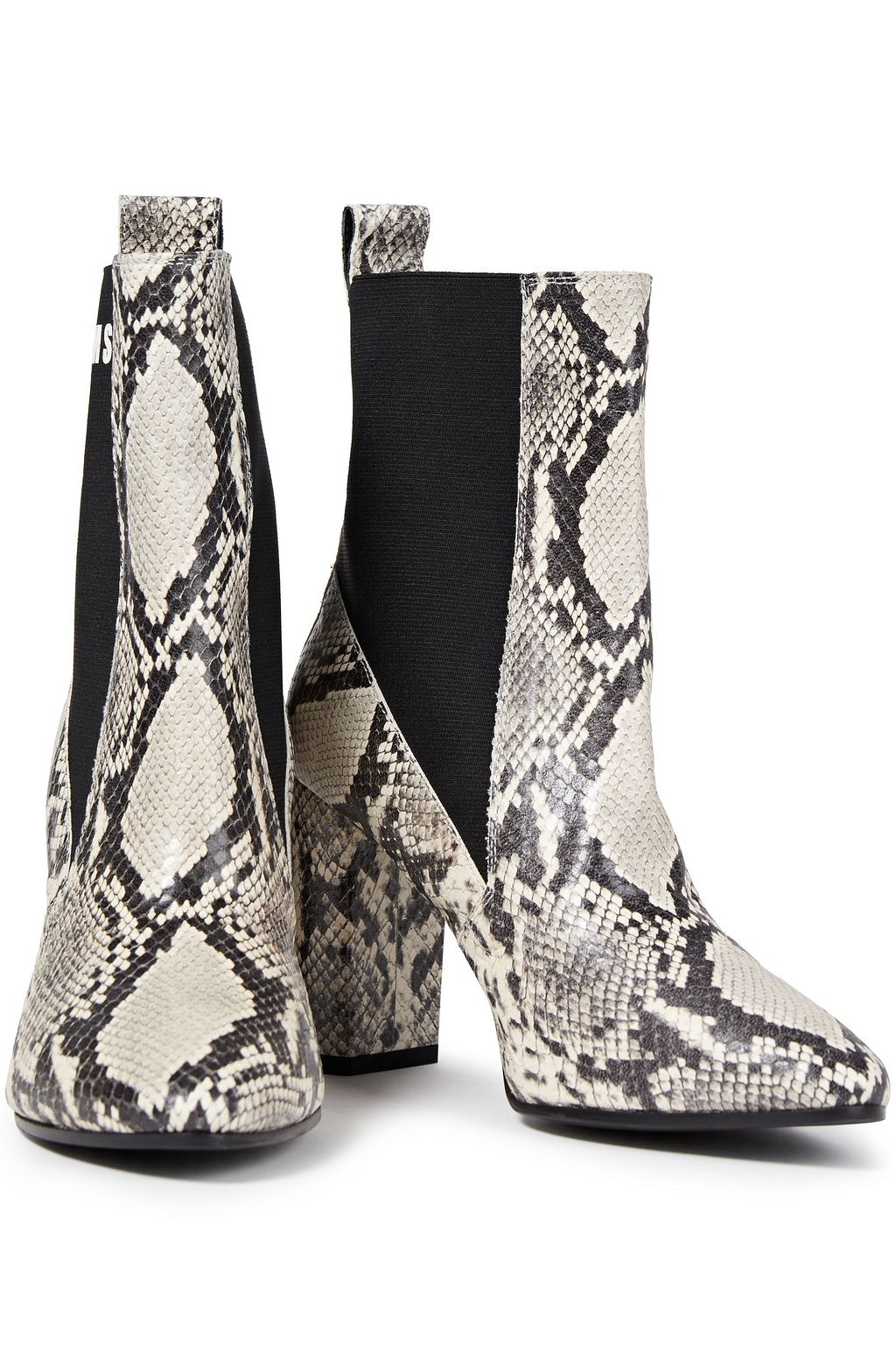 MSGM Snake-effect leather ankle boots