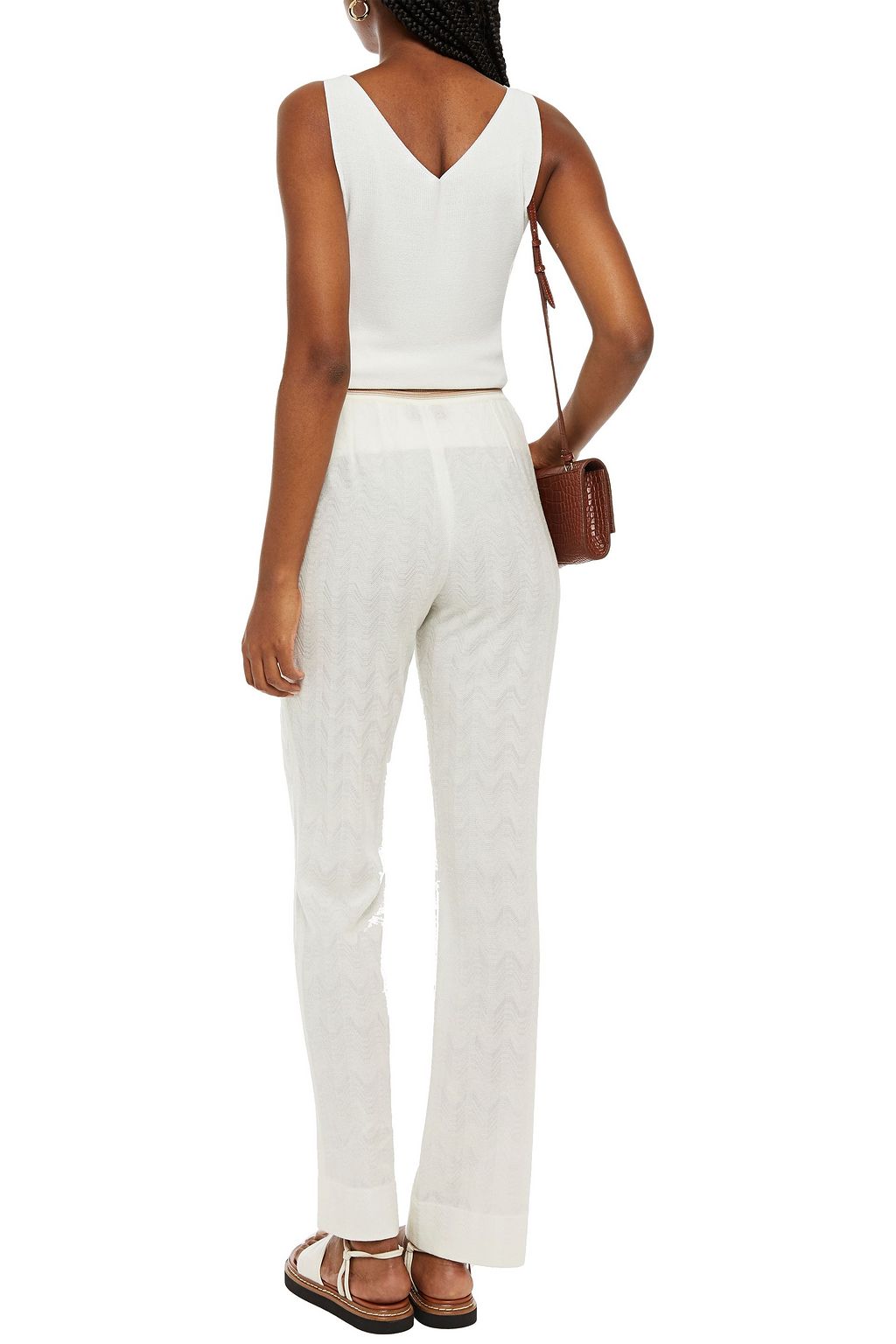 MISSONI Crochet-knit wool-blend straight-leg pants