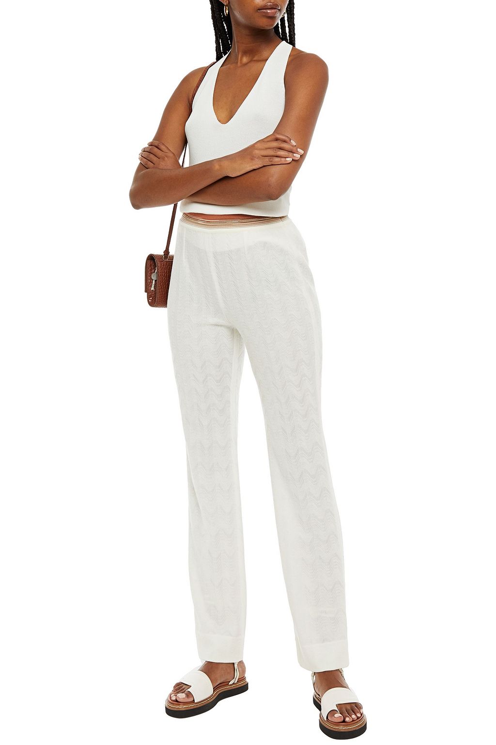 MISSONI Crochet-knit wool-blend straight-leg pants