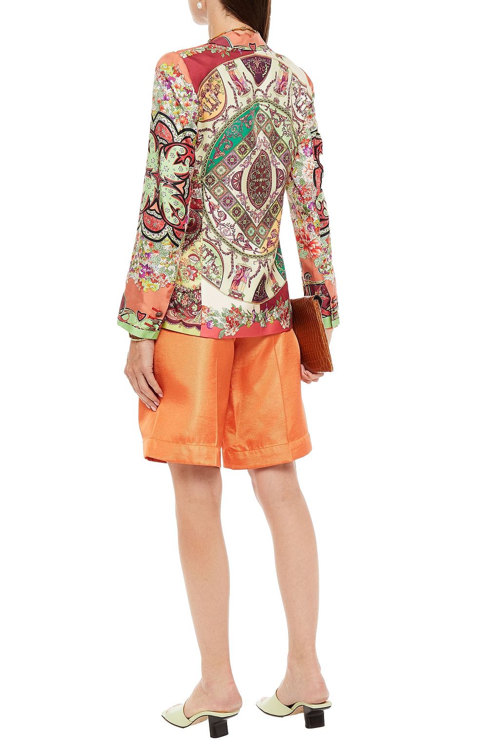 ETRO Printed silk-twill blazer