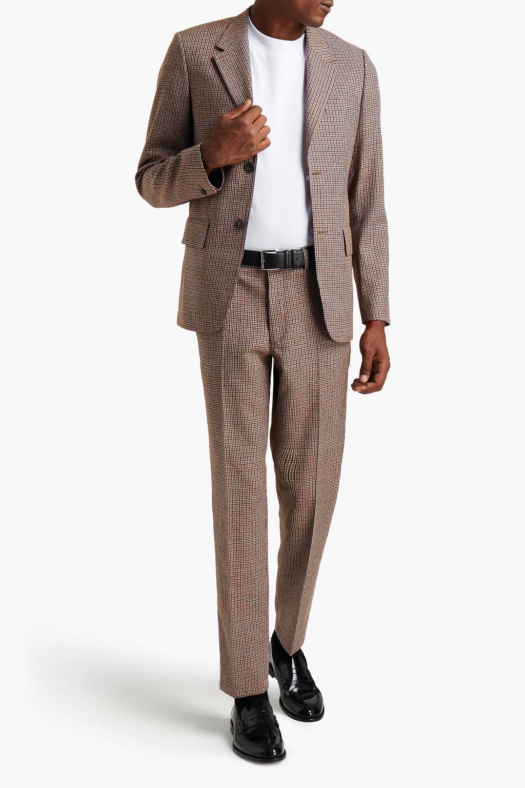 SANDRO Checked wool-jacquard suit jacket