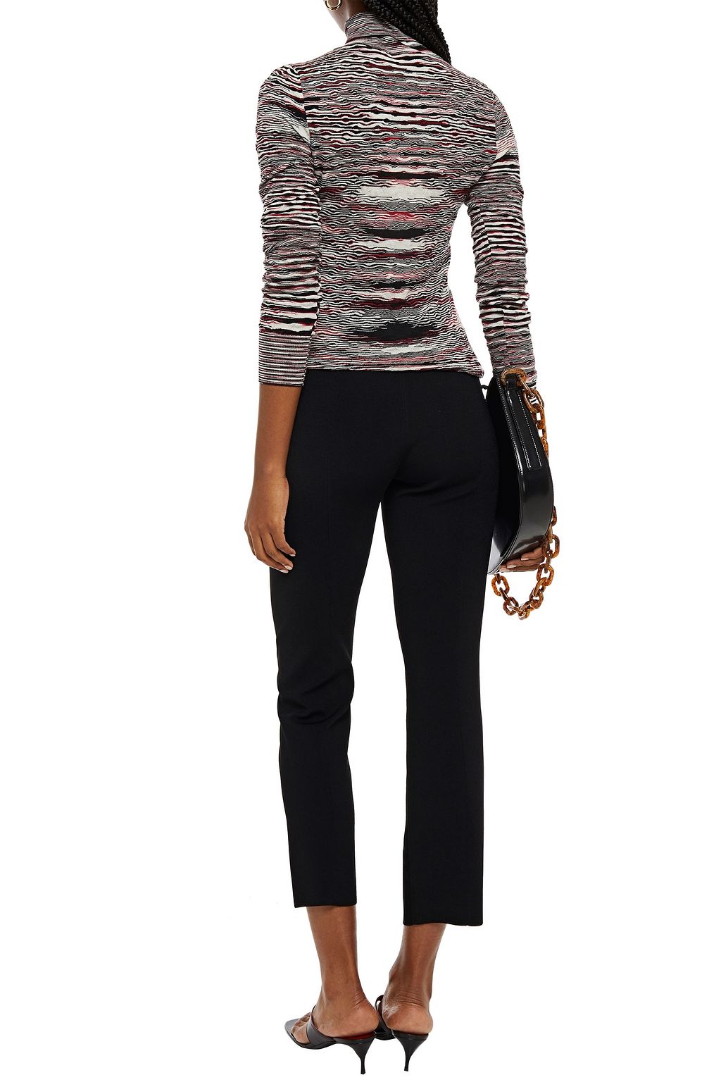 MISSONI Crochet-knit wool turtleneck sweater