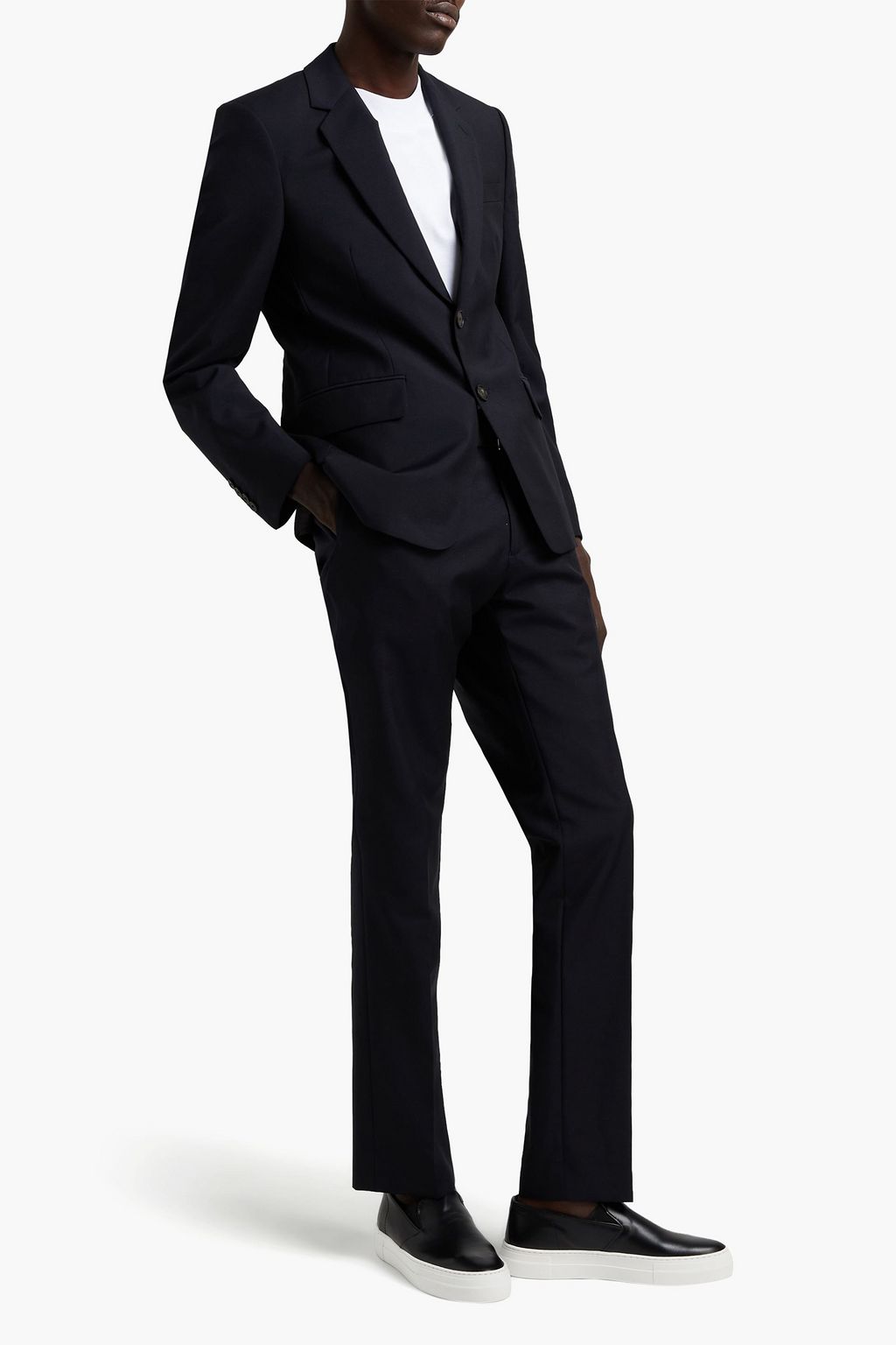 SANDRO Grain de poudre wool and mohair-blend suit jacket