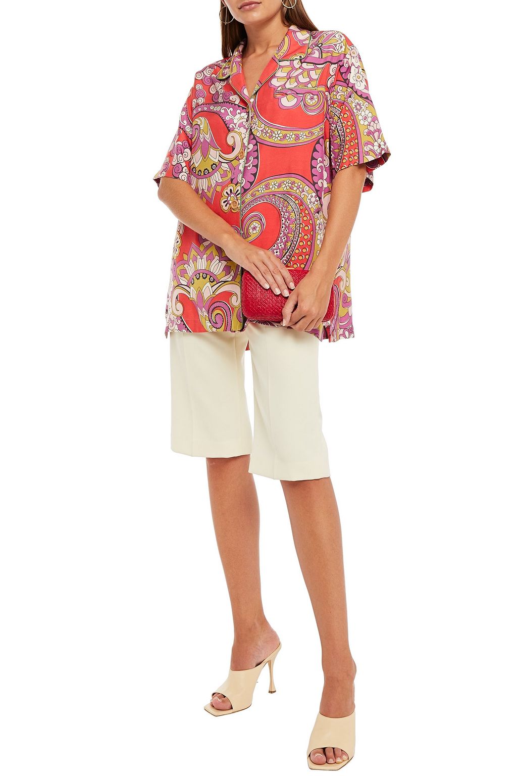 ETRO Printed silk-shantung shirt