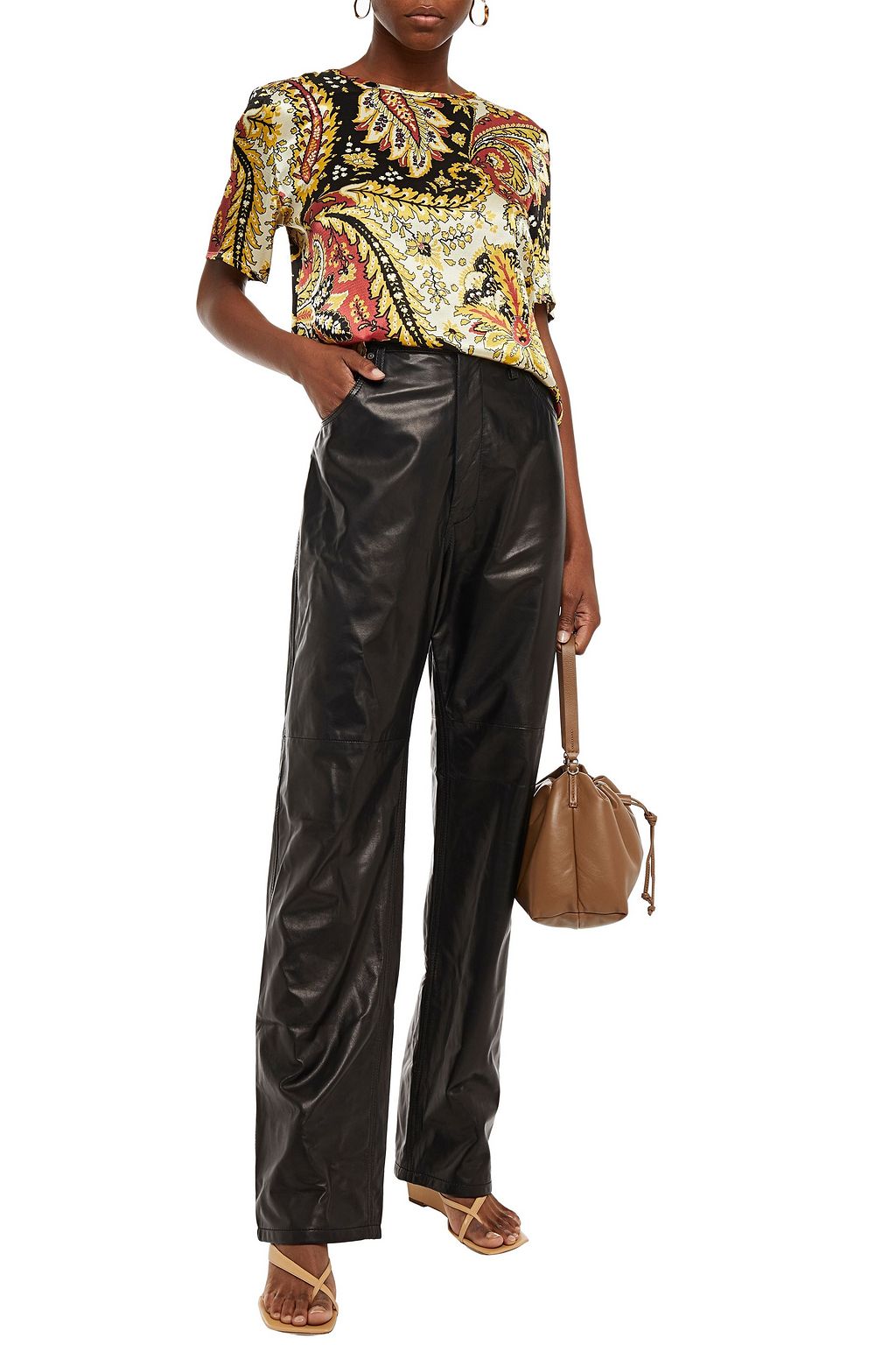 ETRO Printed satin-crepe top