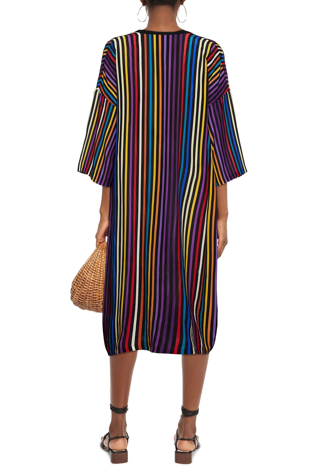 ETRO Striped silk crepe de chine midi dress