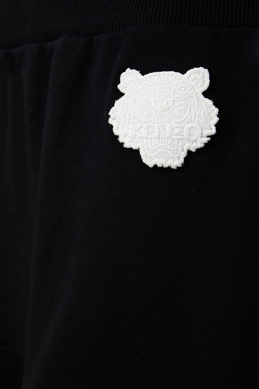 KENZO Appliquéd French cotton-terry mini skirt