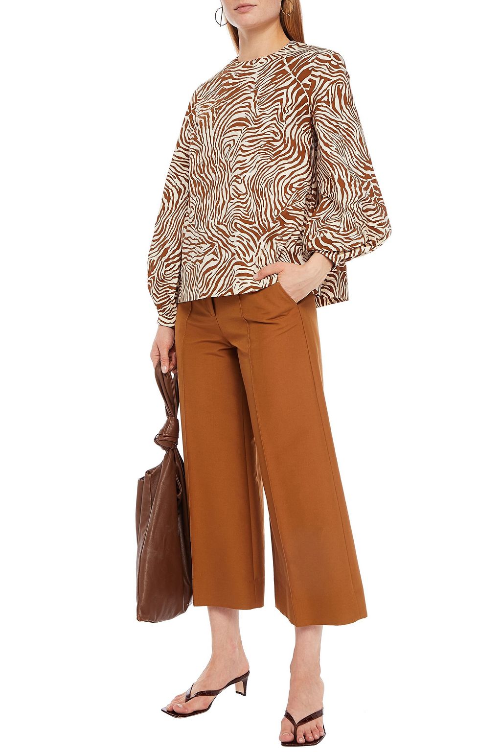 SAMSØE Φ SAMSØE Printed organic cotton-blend poplin blouse