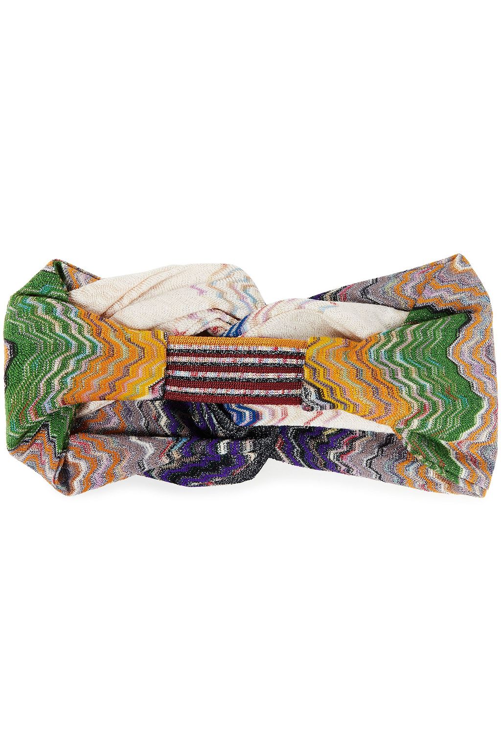 MISSONI Twisted metallic crochet-knit headband