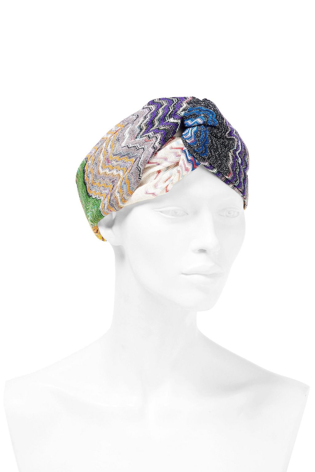 MISSONI Twisted metallic crochet-knit headband
