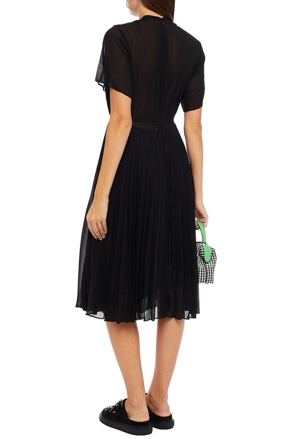 SAMSØE Φ SAMSØE Belted layered pleated crepe de chine midi dress