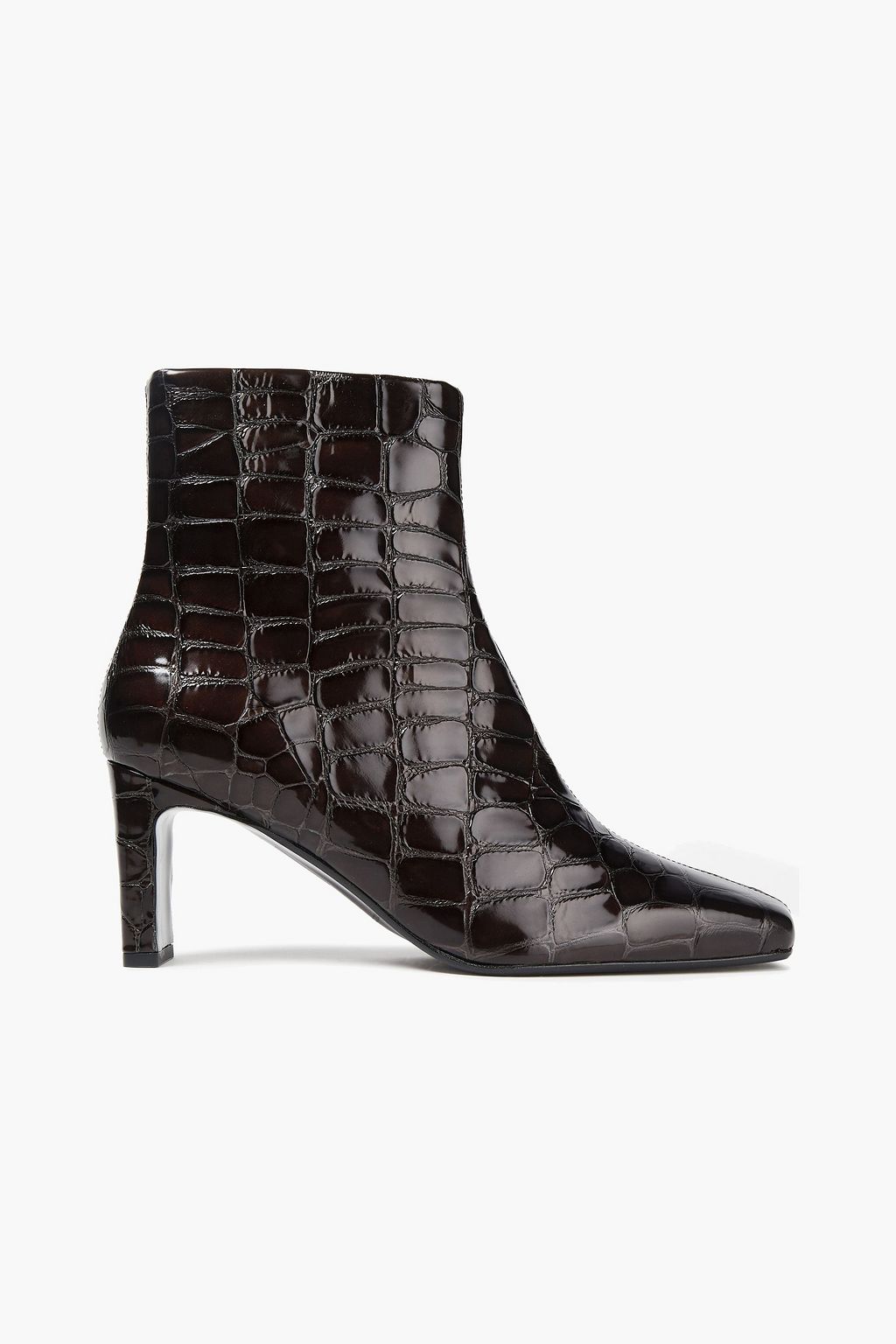 brown croc ankle boots