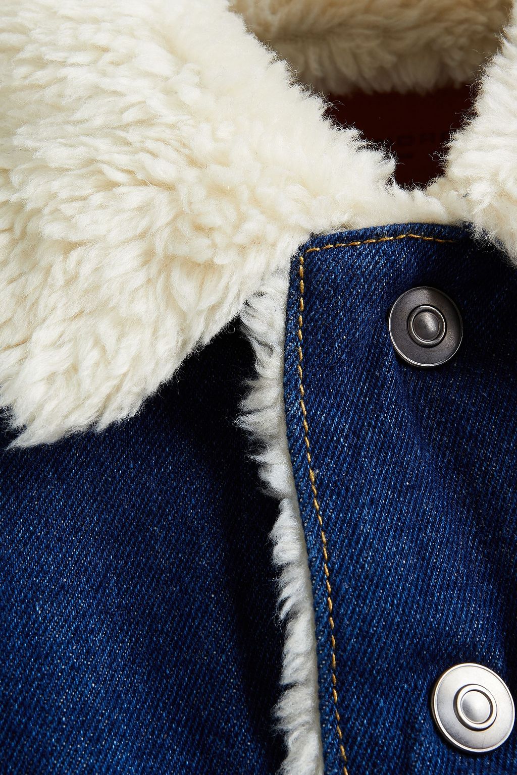 SANDRO Faux shearling-lined denim jacket