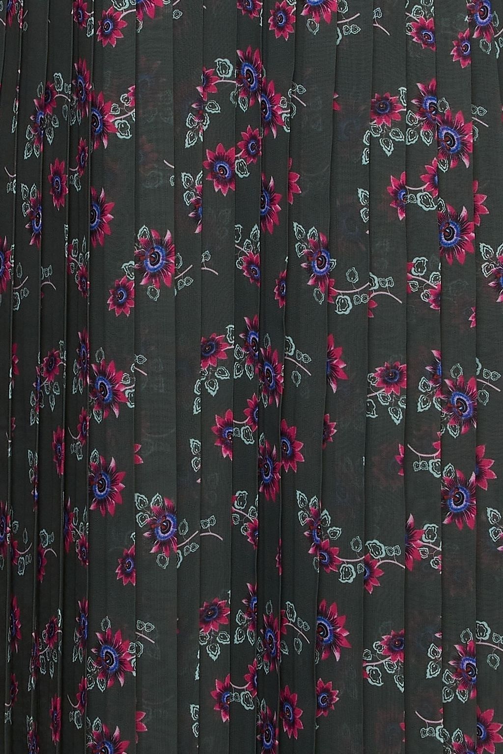 KENZO Pleated floral-print crepe de chine midi dress