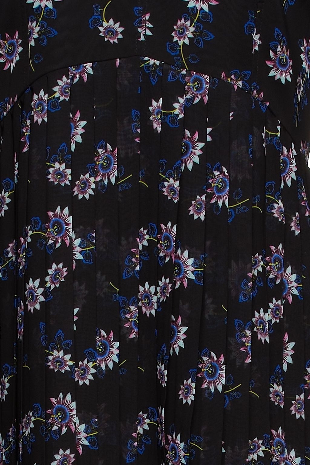 KENZO Pleated floral-print crepe de chine dress
