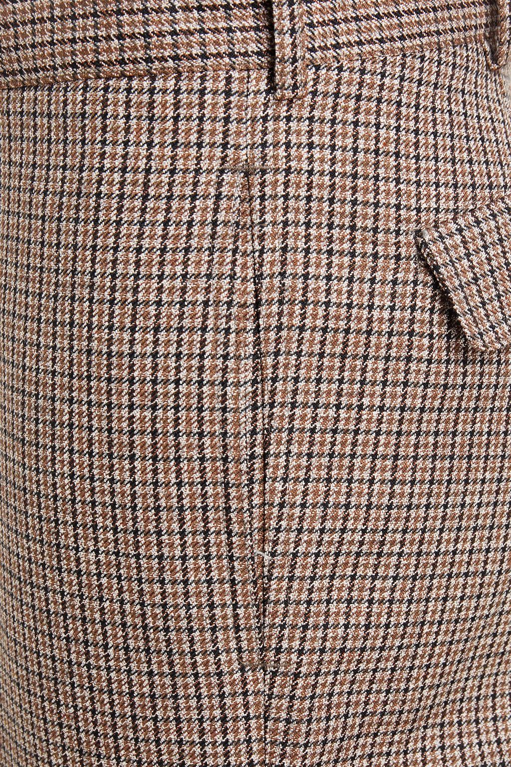 SANDRO Slim-fit checked wool suit pants