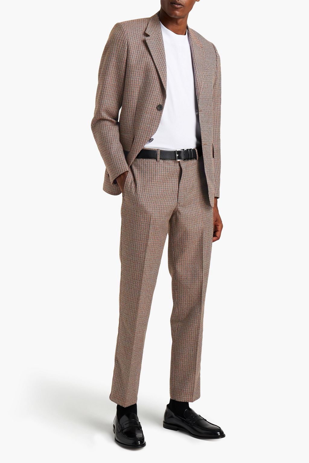SANDRO Slim-fit checked wool suit pants
