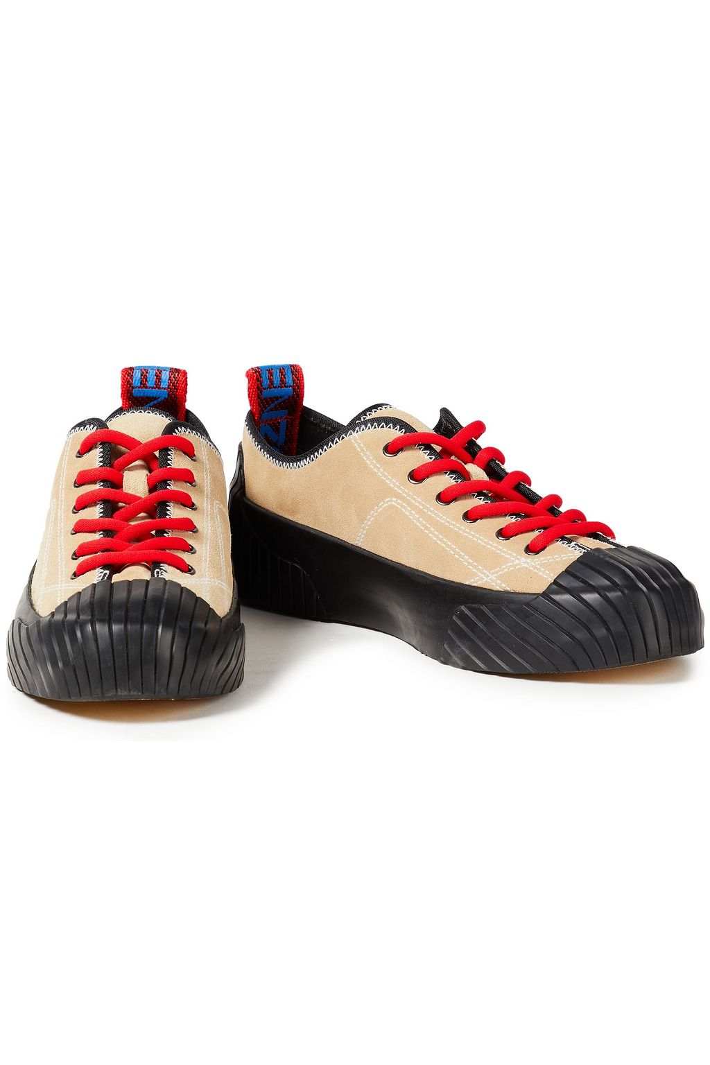 KENZO Appliquéd suede and rubber sneakers