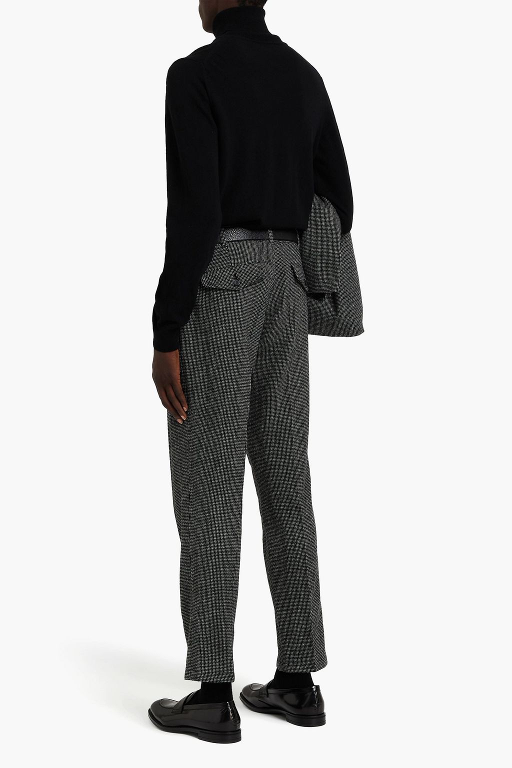 SANDRO Slim-fit cropped wool suit pants