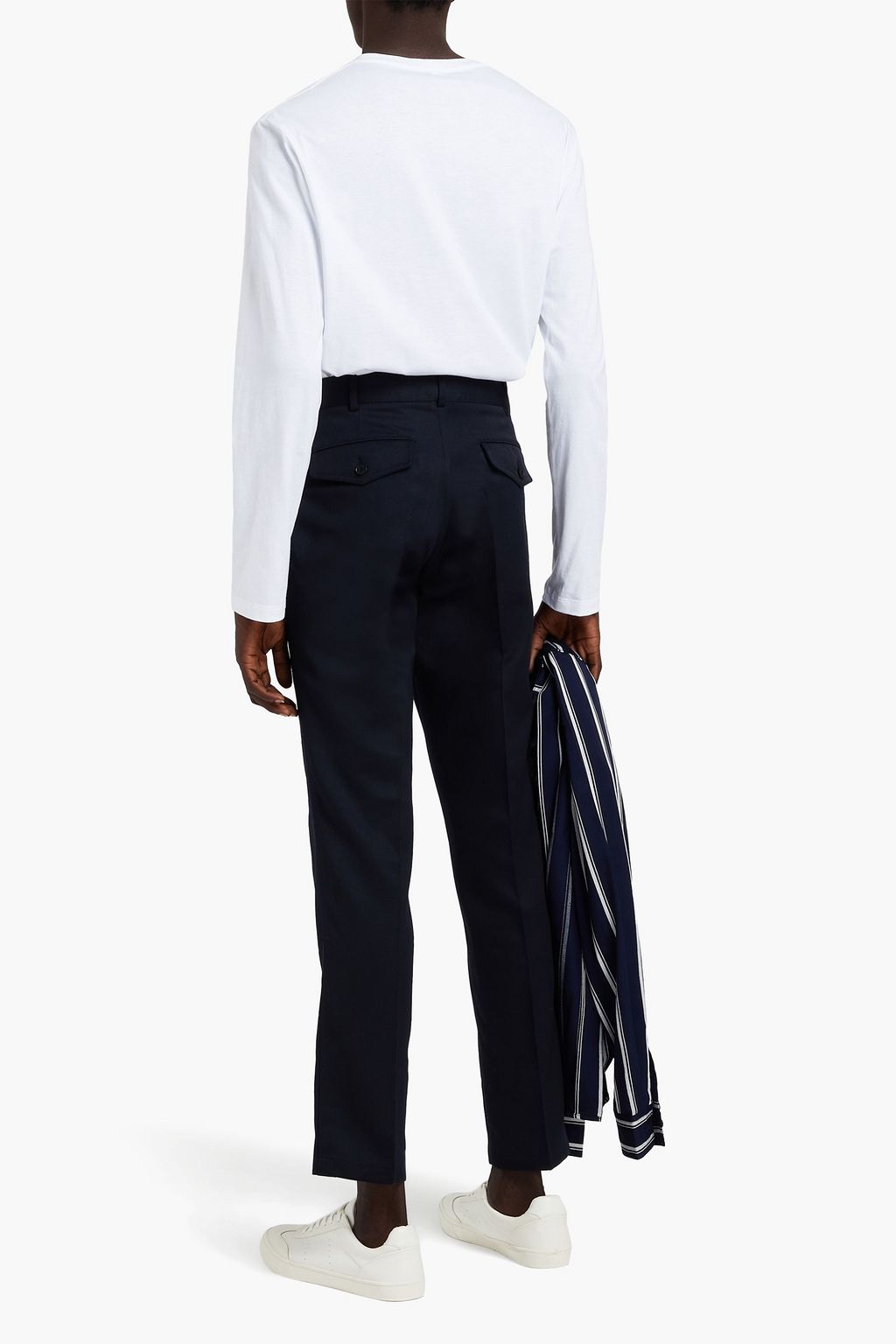 SANDRO Tapered cropped twill pants