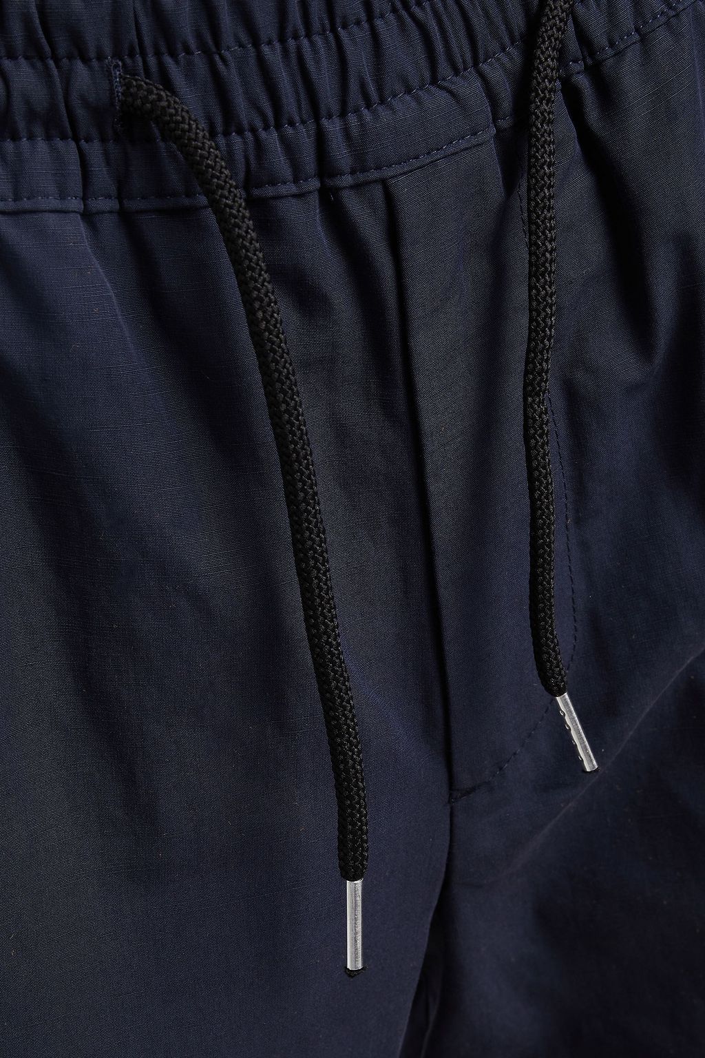 SANDRO Slub cotton and linen-blend drawstring pants