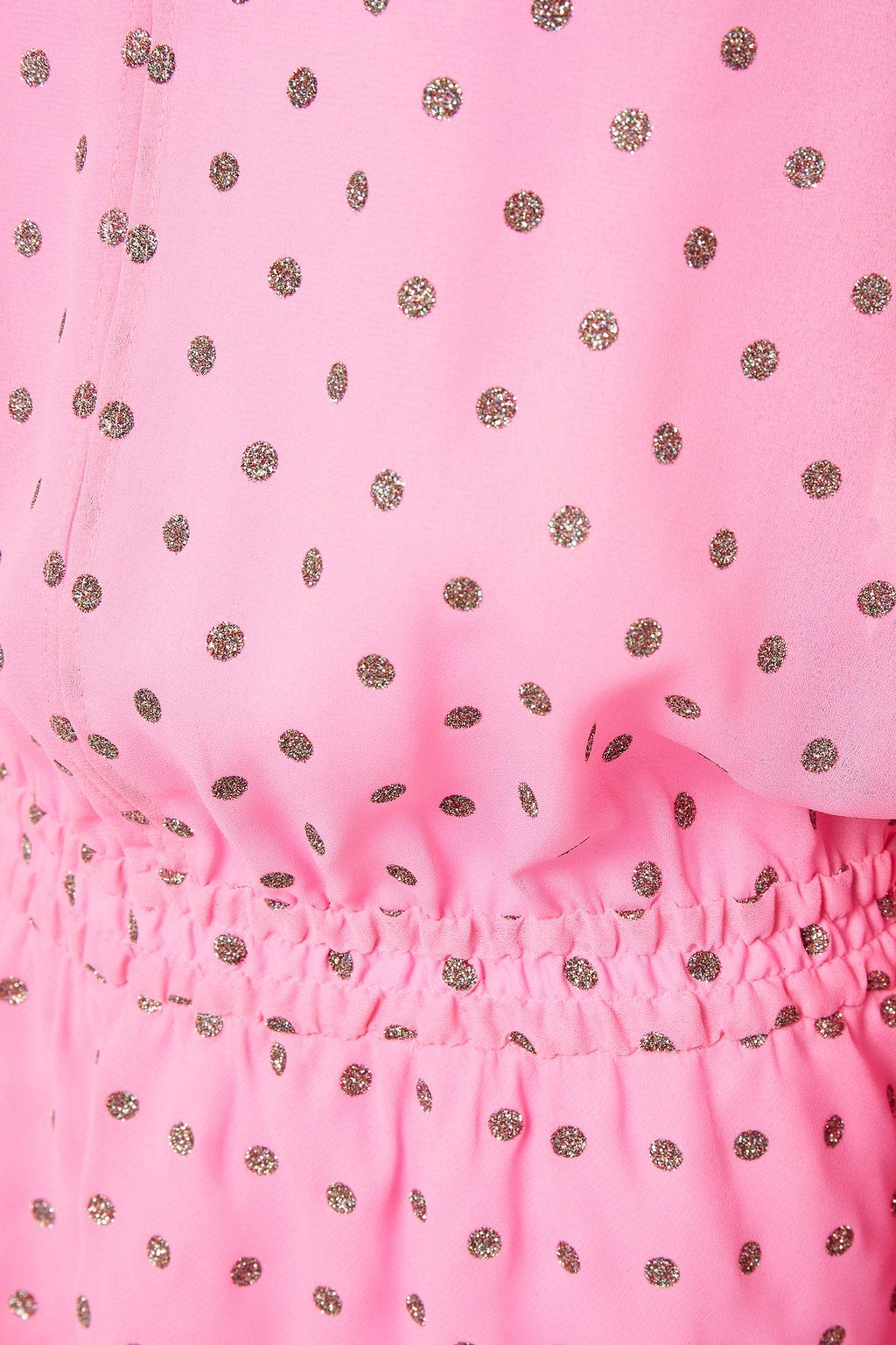 MSGM Glittered tiered chiffon mini dress