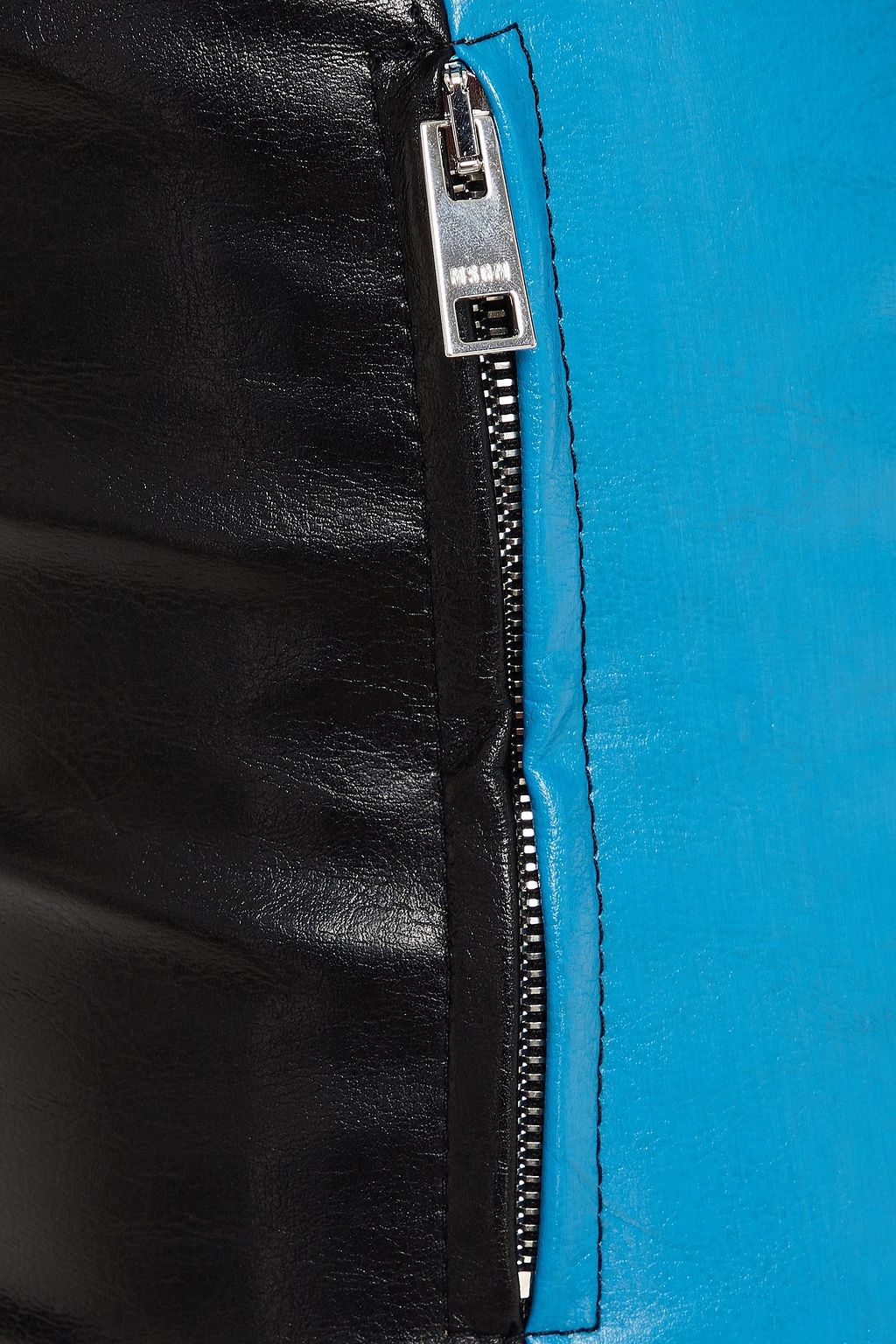 MSGM Zip-embellished two-tone faux leather skinny pants