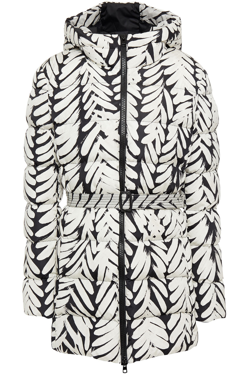 Missoni Woman Quilted Printed Shell Hooded Coat White Size 40