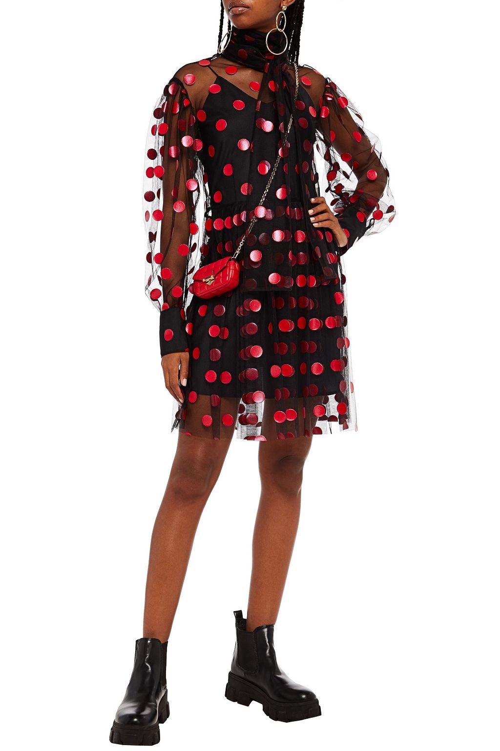 msgm polka dot dress