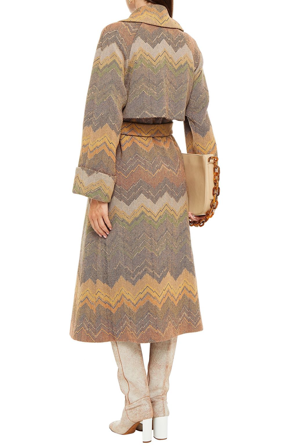 MISSONI Belted crochet-knit coat