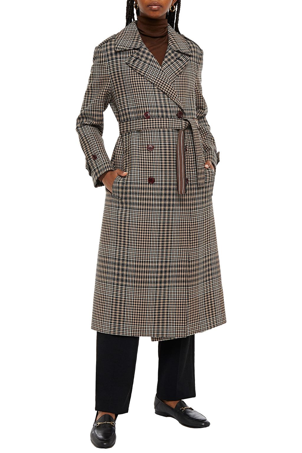 MISSONI Double-breasted Prince of Wales checked wool coat