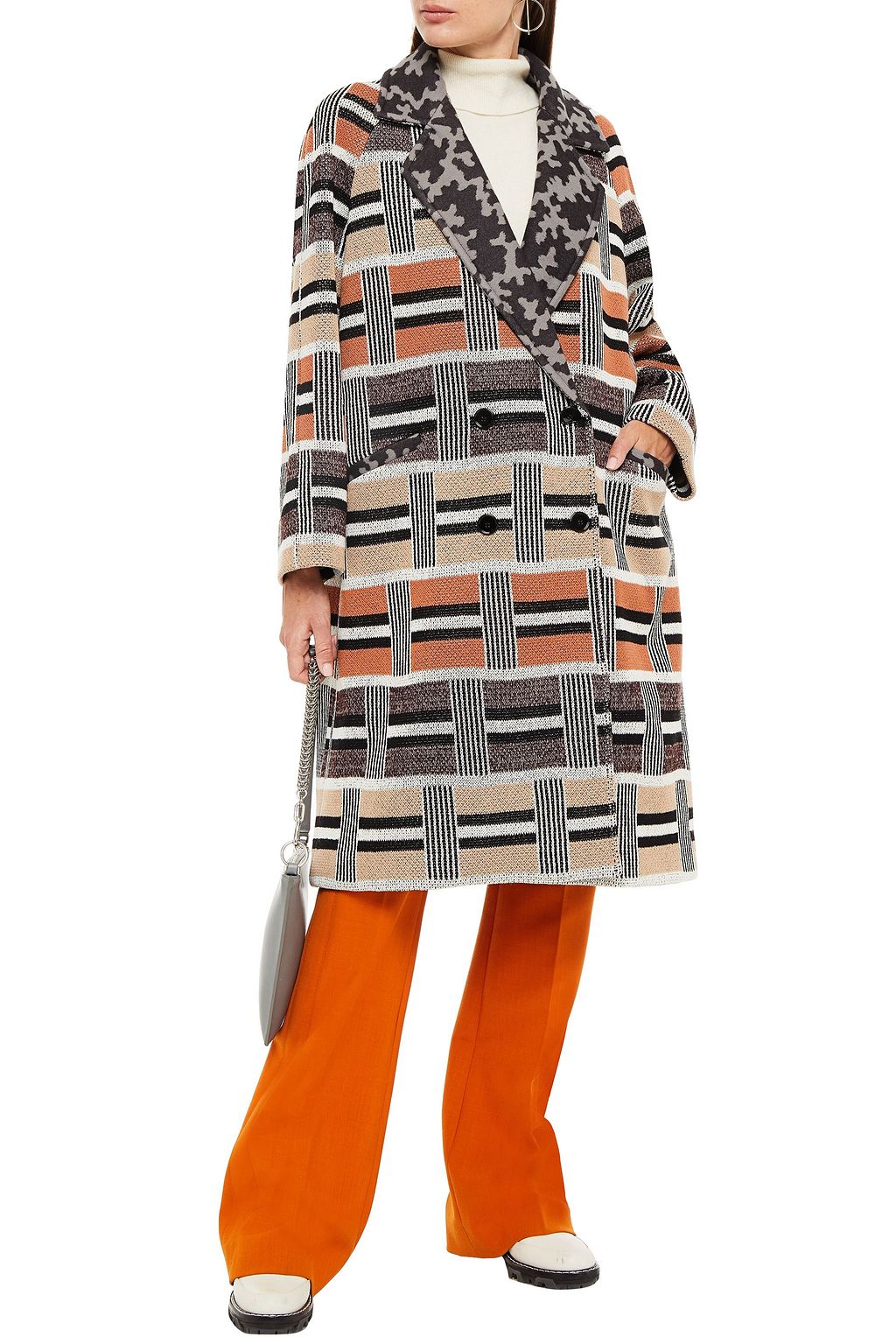 MISSONI Double-breasted crochet-knit coat