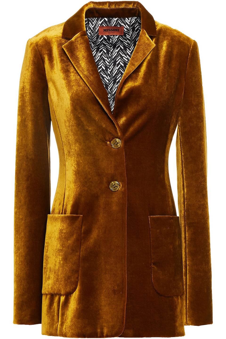 Missoni Woman Velvet Blazer Mustard Size 40