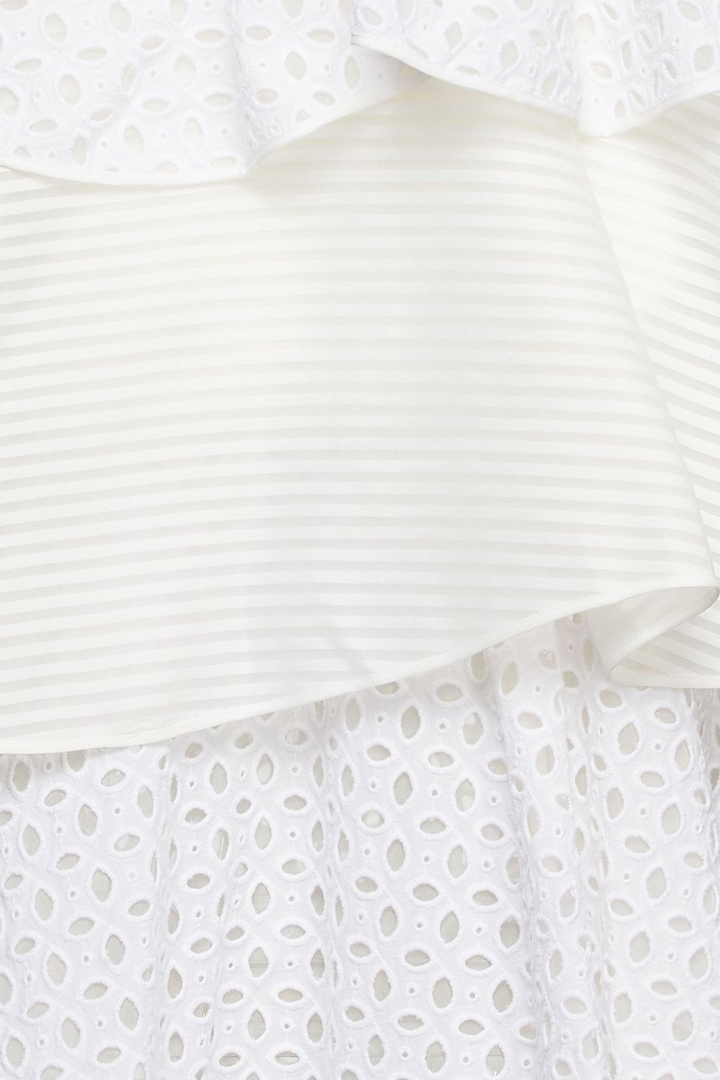 HUISHAN ZHANG Off-the-shoulder broderie anglaise and silk-jacquard midi dress