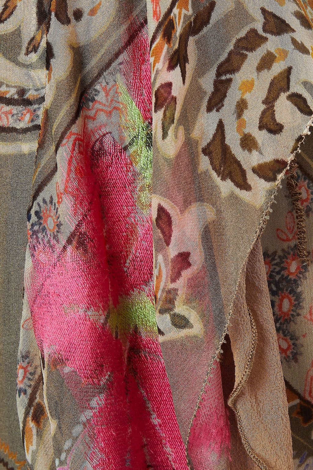 ETRO Wrap-effect printed silk-blend chiffon maxi skirt