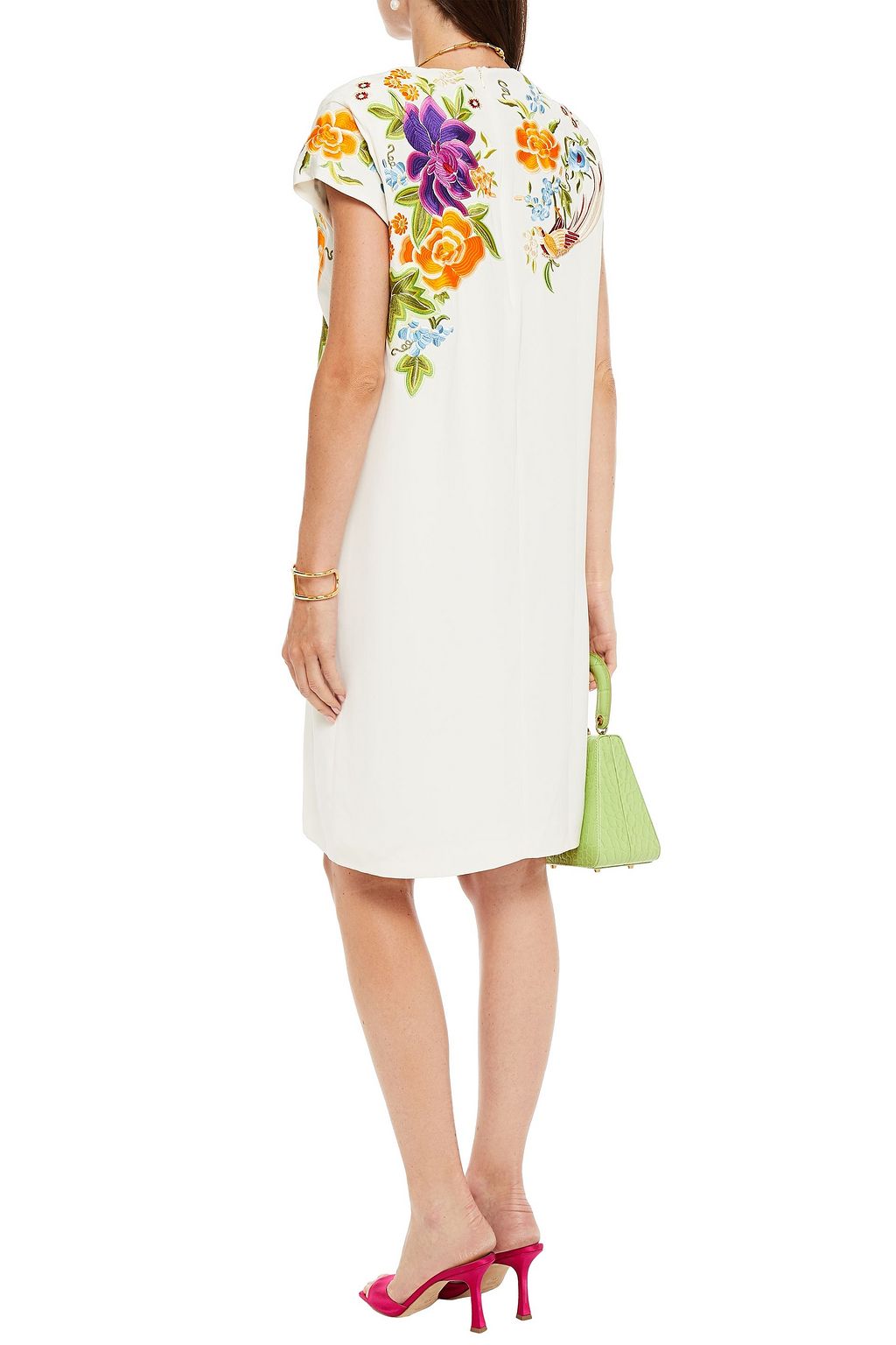 ETRO Embroidered silk crepe de chine dress