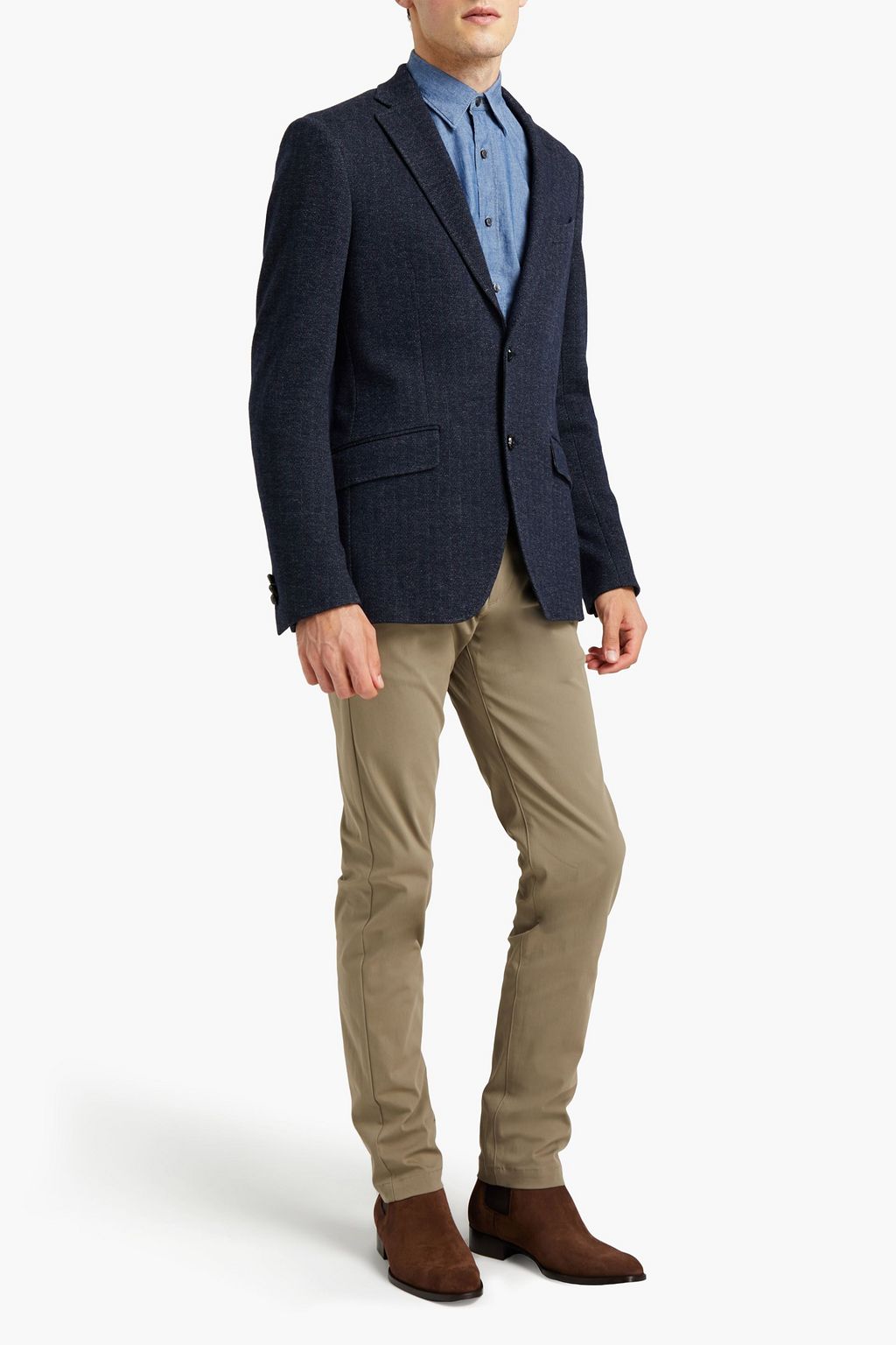 ETRO Slim-fit cotton-blend herringbone blazer