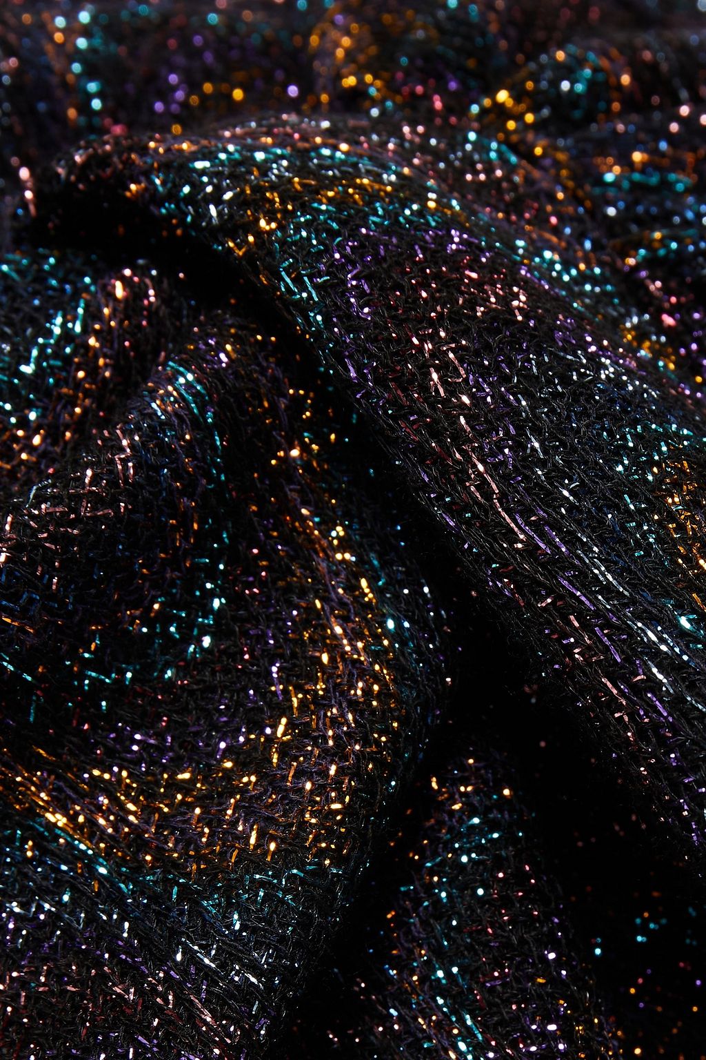 MISSONI Knotted metallic crochet-knit mini skirt